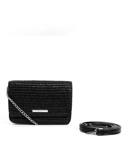 Bolsa Transversal Santa Lolla Preto Tramado Correntes