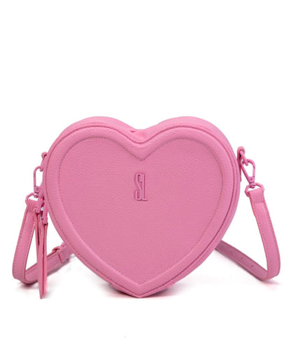 Bolsa Transversal Santa Lolla Rosa Chiclete Coração