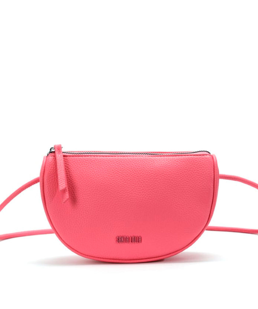 Bolsa Transversal Santa Lolla Rosa Hibisco Meia Lua