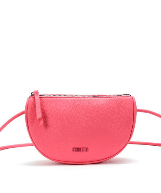 Bolsa Transversal Santa Lolla Rosa Hibisco Meia Lua