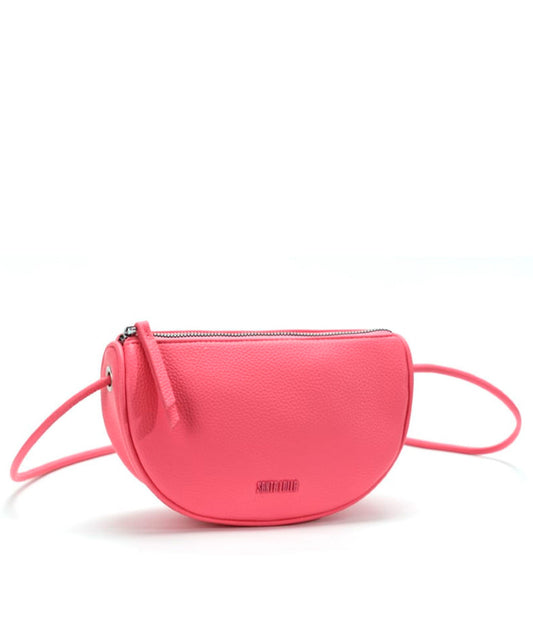 Bolsa Transversal Santa Lolla Rosa Hibisco Meia Lua