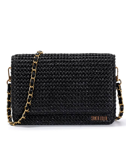 Bolsa Transversal Santa Lolla Tramado Preto