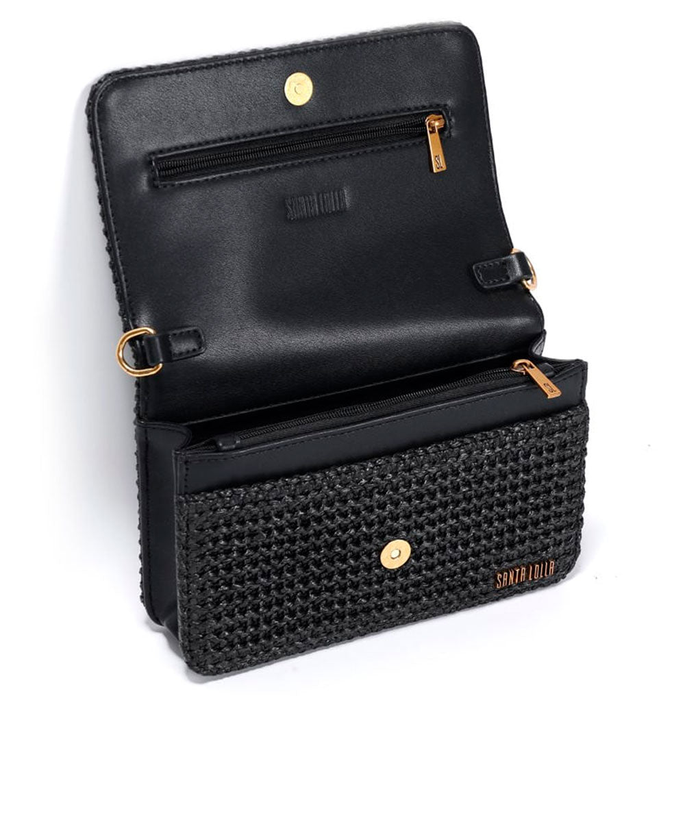 Bolsa Transversal Santa Lolla Tramado Preto