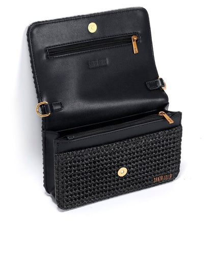 Bolsa Transversal Santa Lolla Tramado Preto