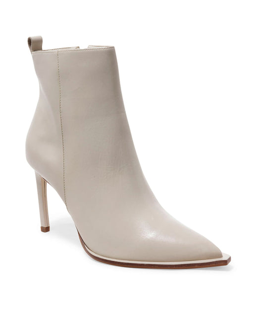 Bota Cano Curto Santa Lolla Off White Couro Salto Fino