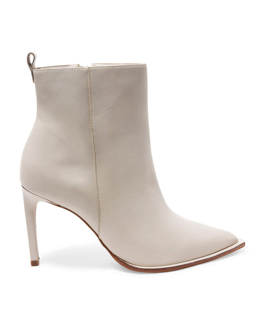 Bota Cano Curto Santa Lolla Off White Couro Salto Fino