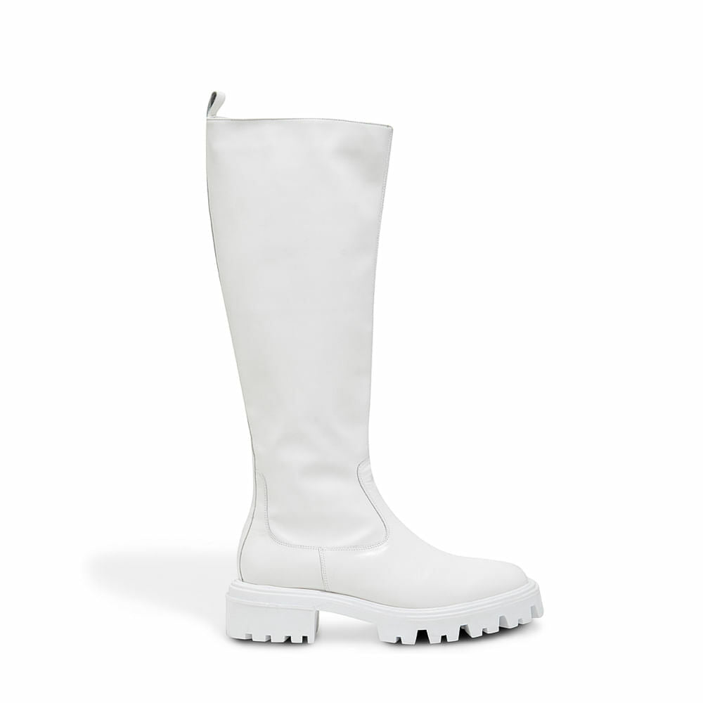 Bota Santa Lolla Branca Tratorada Couro Cano Longo