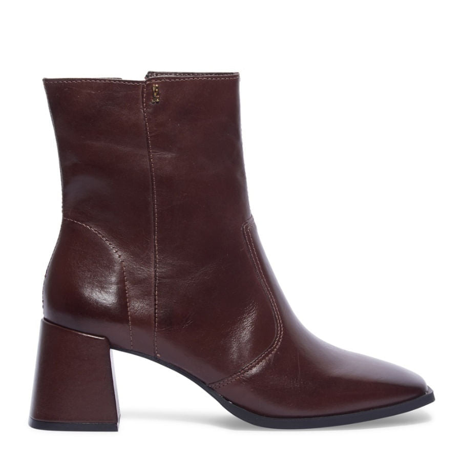 Bota Santa Lolla Marrom Cocoa Couro Salto Bloco