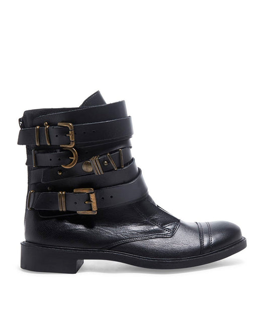 Bota Santa Lolla Preta Couro Fivelas