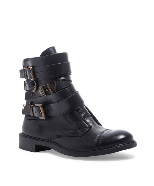 Bota Santa Lolla Preta Couro Fivelas