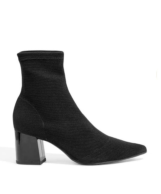 Bota Santa Lolla Preta Malha Strech Salto Bloco
