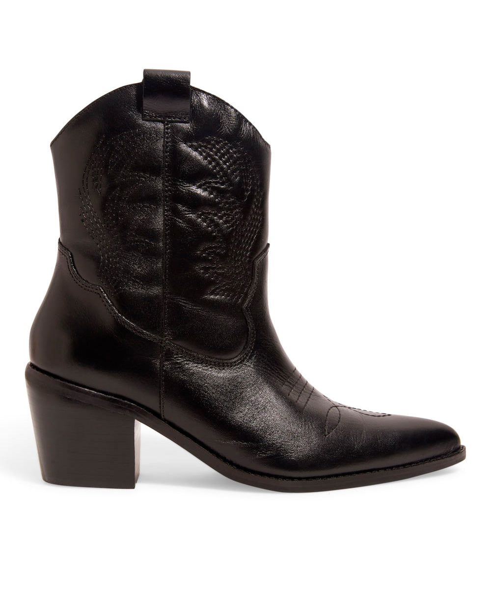 Bota Santa Lolla Western Preta Cano Baixo Salto Grosso