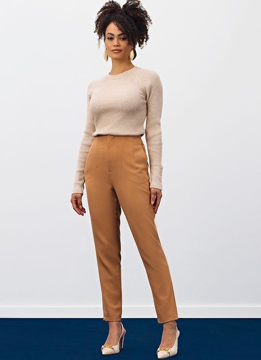 Calça Cós Com Pregas Camurca Meia Loka Meia Loka