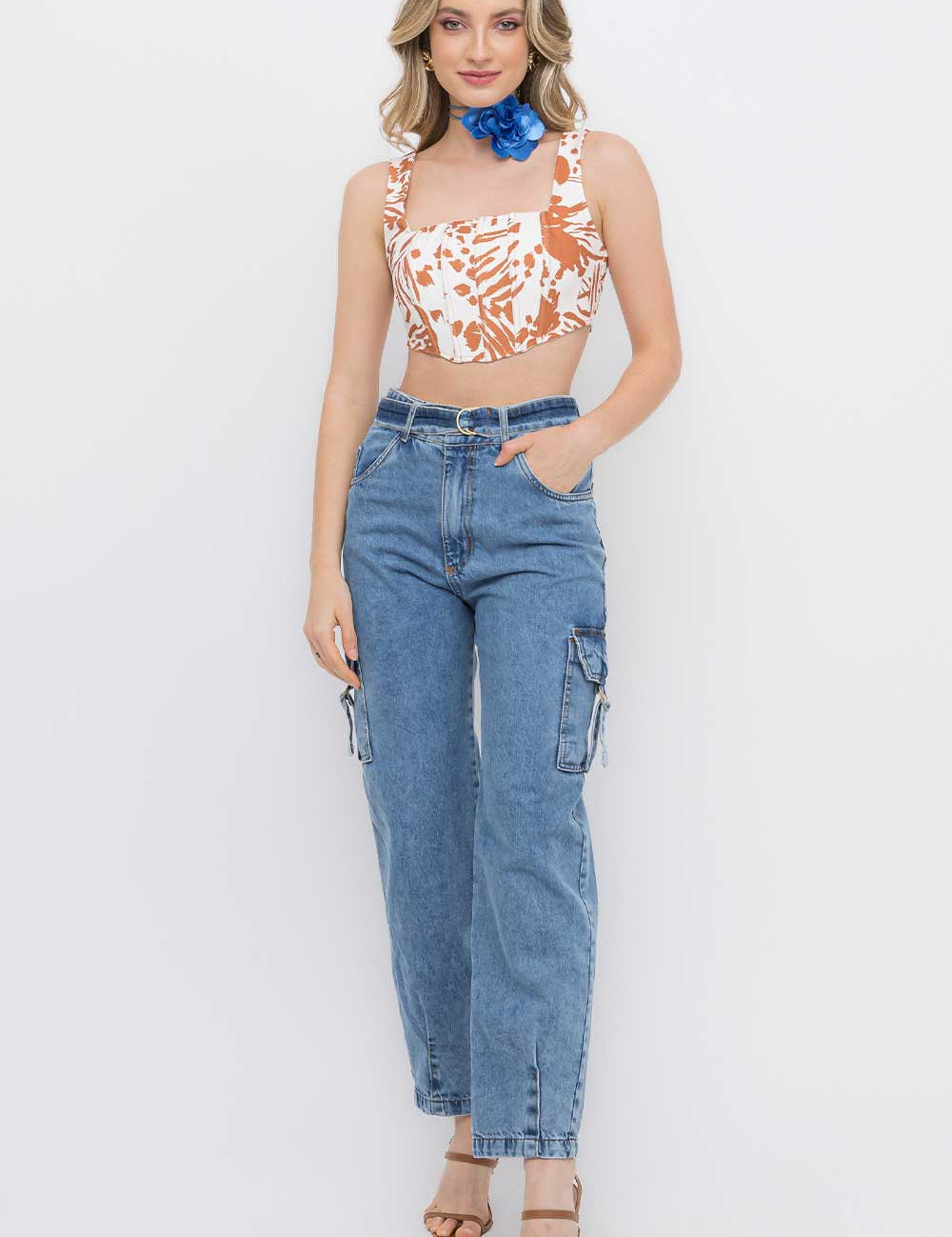 Calça Mon Jeans Cargo Frysaide
