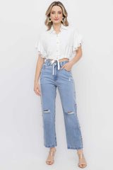 Calça Mon Jeans Ilhos Frysaide