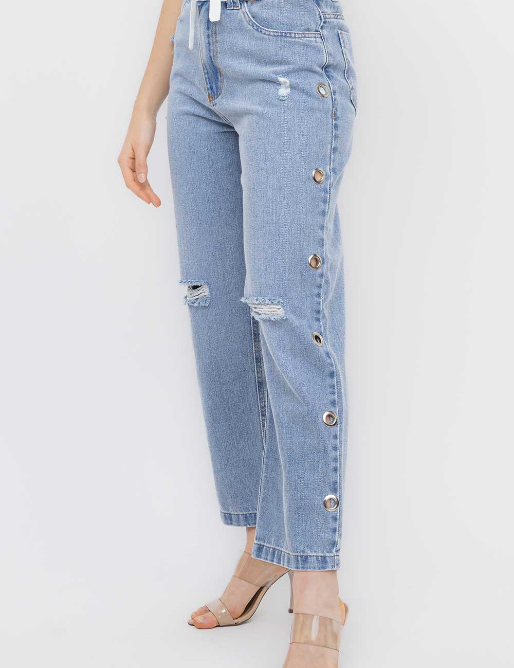 Calça Mon Jeans Ilhos Frysaide