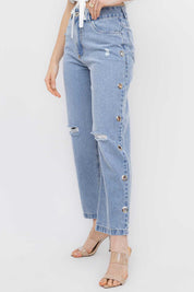 Calça Mon Jeans Ilhos Frysaide