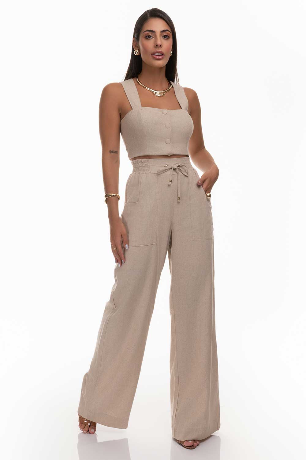 Calça Pantalona Linho Frysaide