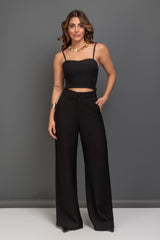 Calça Preta Pantalona Alfaiataria Frysaide