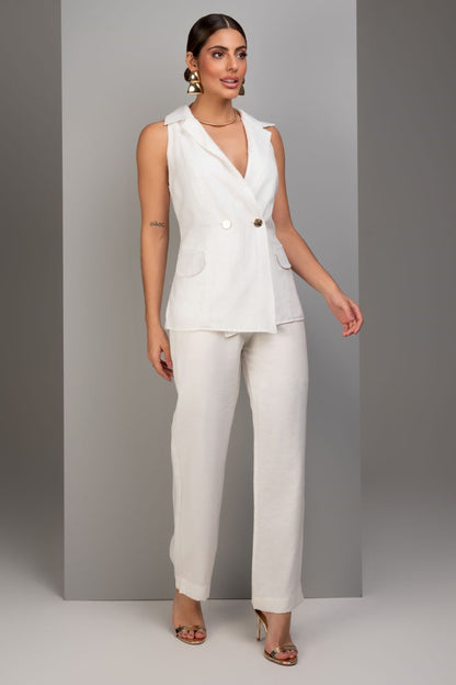 Calca Reta De Alfaiataria Off White Frysaide