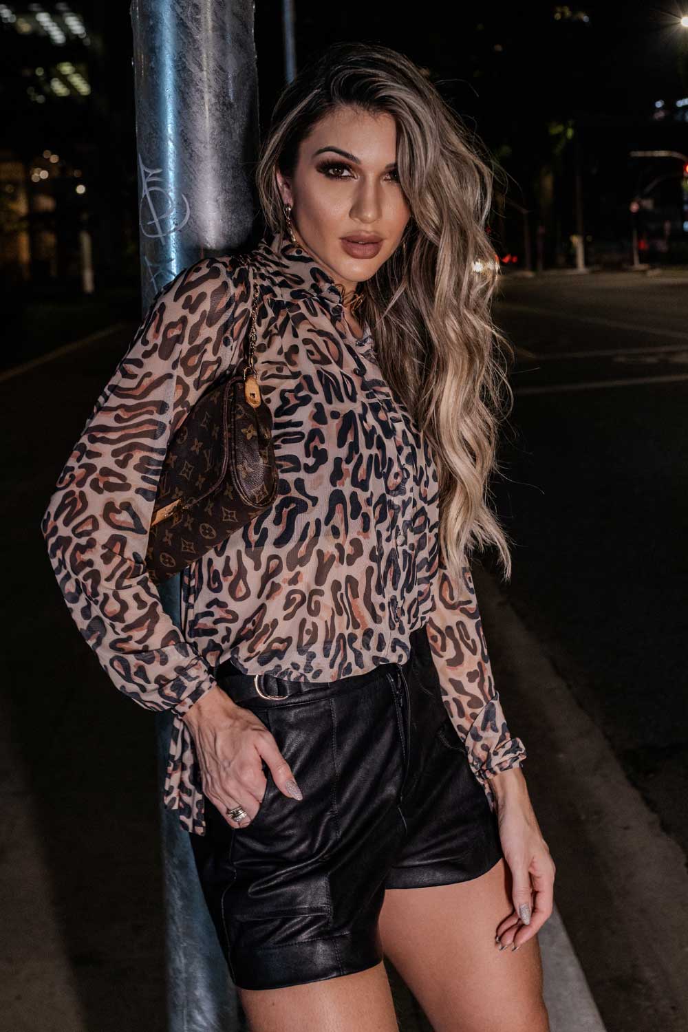 Camisa Estampada Onça Manga Longa Frysaide