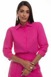 Camisa Rosa Linho Frysaide