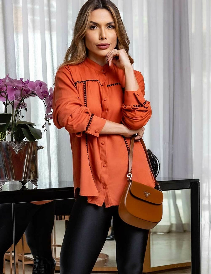 Camisa Terracota Guipir Frysaide