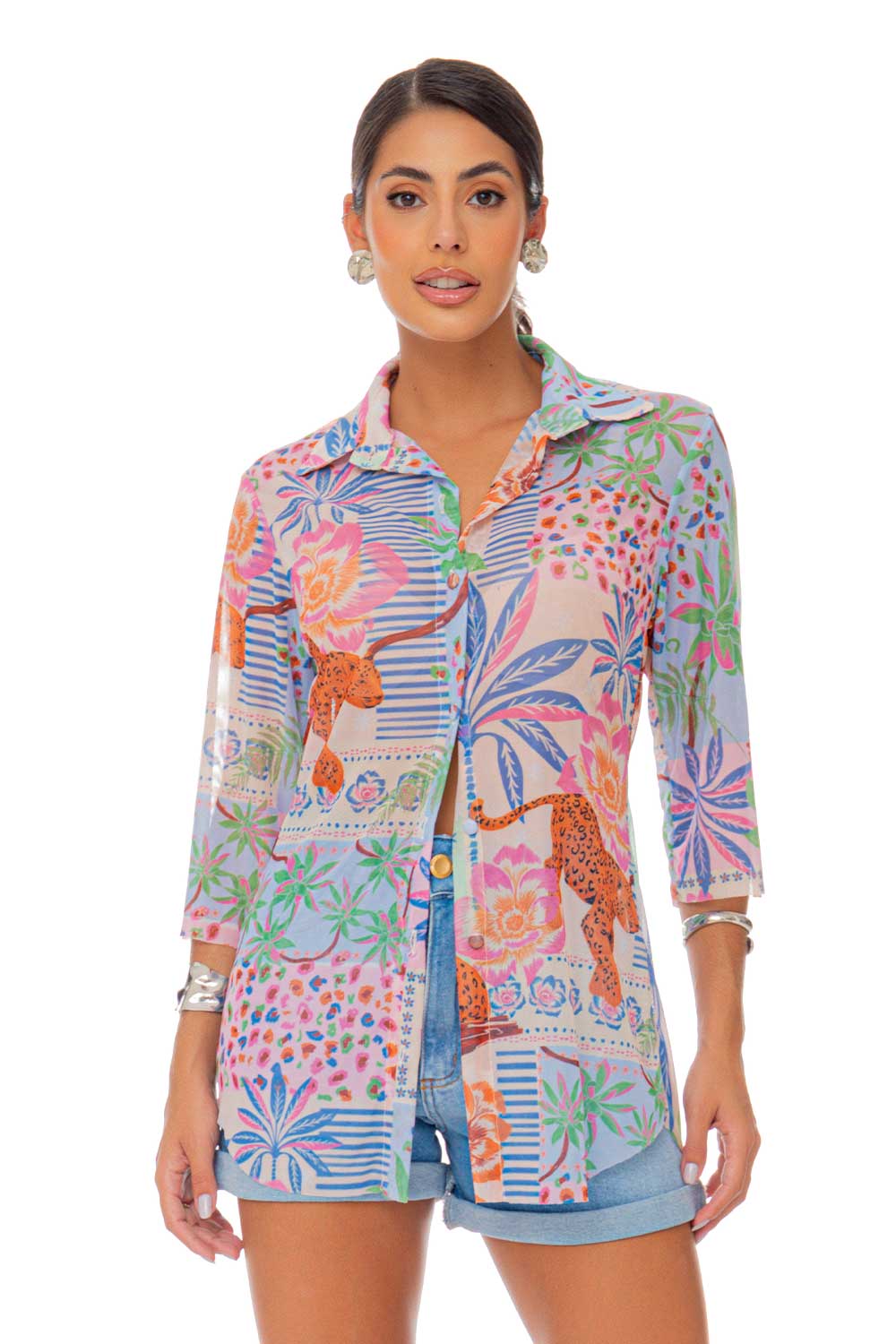 Camisa Tule Estampa Habitat Frysaide