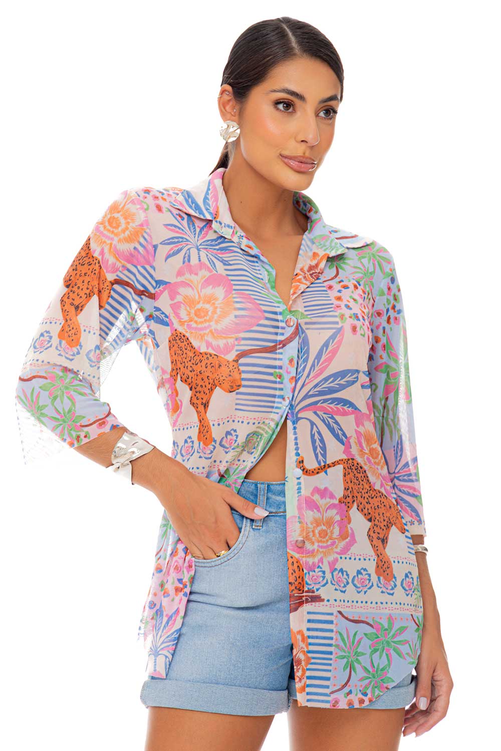 Camisa Tule Estampa Habitat Frysaide