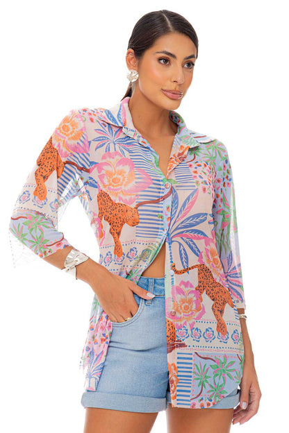 Camisa Tule Estampa Habitat Frysaide