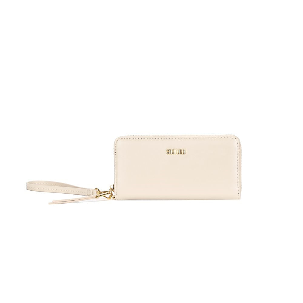 Carteira Grande Bege Santa Lolla Alça De Mão 