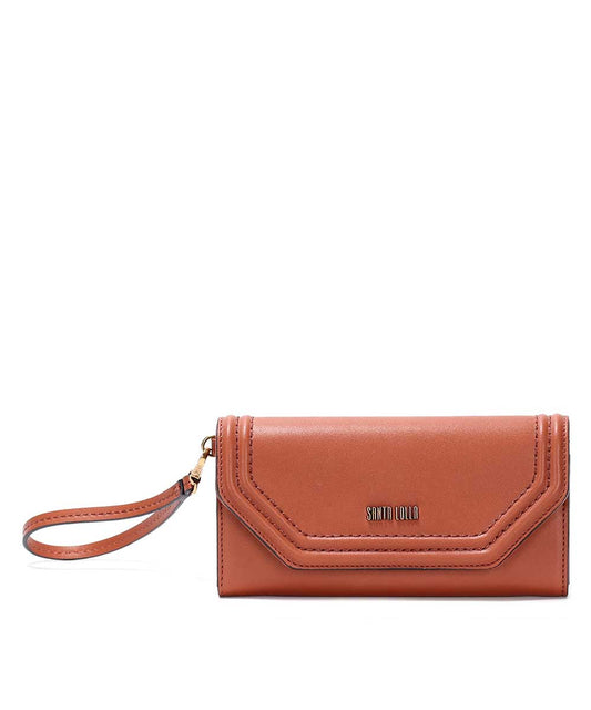 Carteira Grande Santa Lolla Marrom Alça Mão