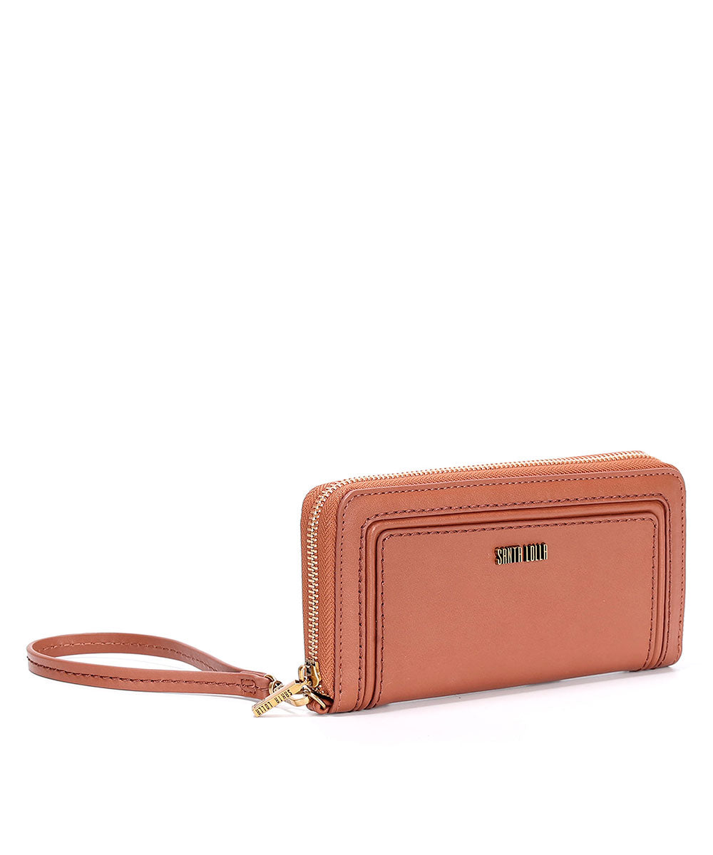 Carteira Grande Santa Lolla Marrom Cinamon Alça Mão