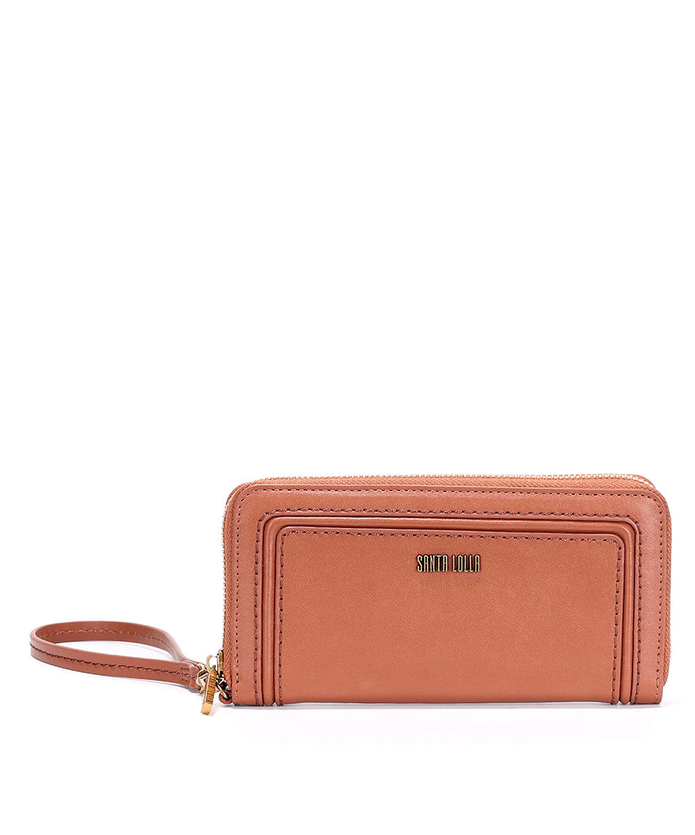 Carteira Grande Santa Lolla Marrom Cinamon Alça Mão