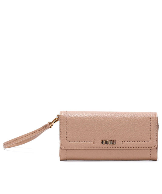 Carteira Grande Santa Lolla Nude Castor Alça Mão