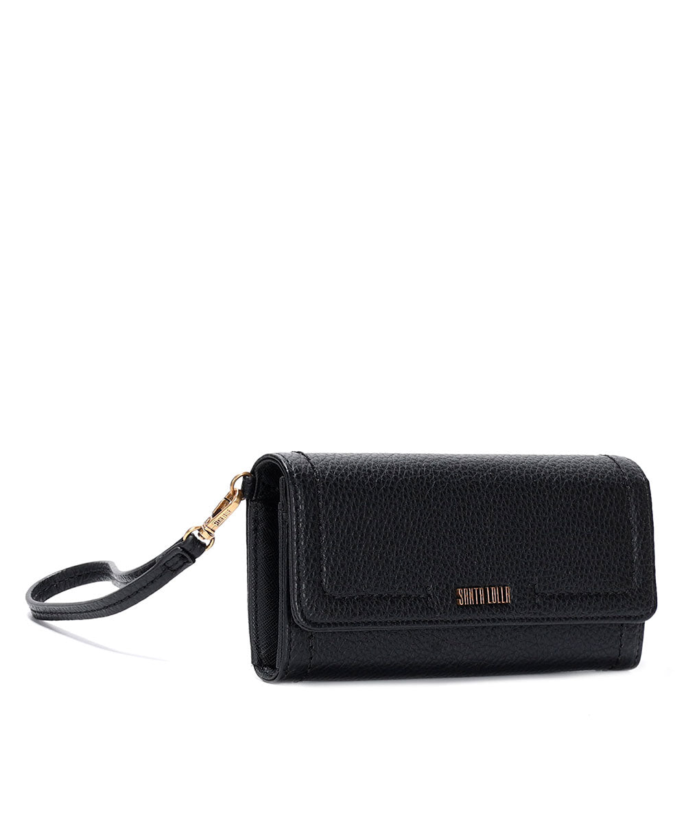 Carteira Grande Santa Lolla Preta Alça Mão
