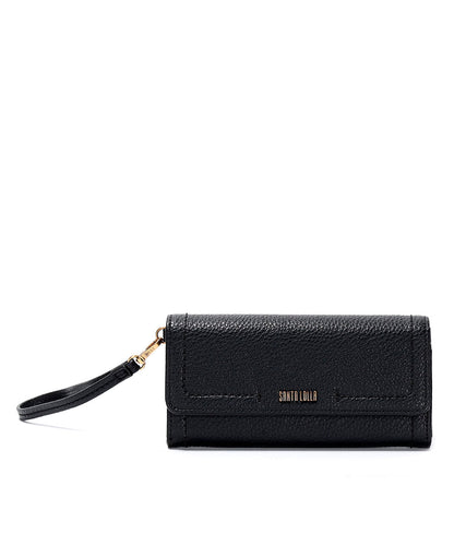 Carteira Grande Santa Lolla Preta Alça Mão