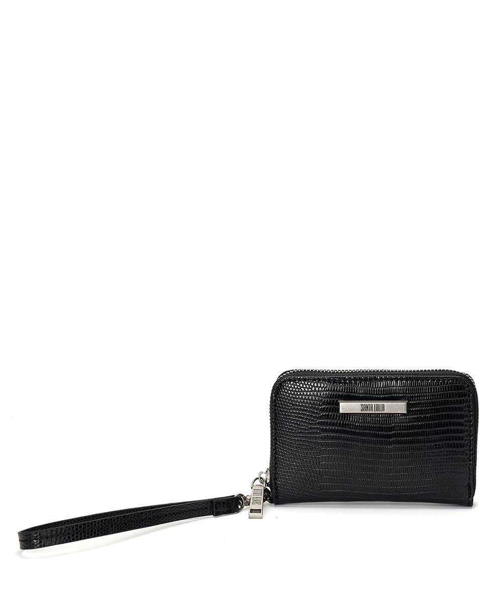 Carteira Grande Santa Lolla Preta Alça Mão