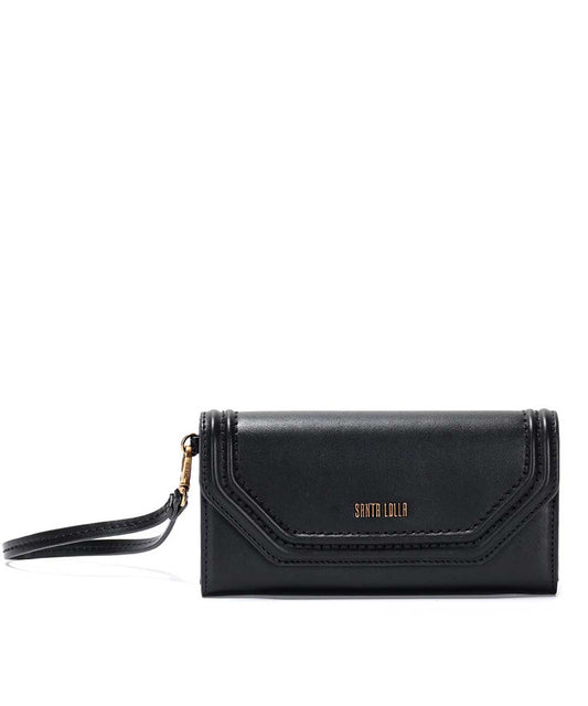 Carteira Grande Santa Lolla Preta Alça Mão
