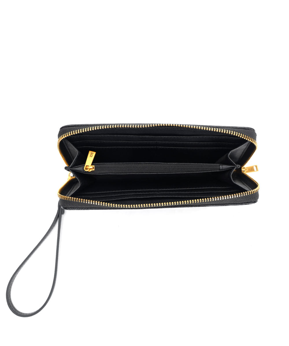 Carteira Grande Santa Lolla Preta Alça Mão