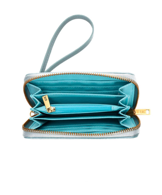 Carteira Pequena Santa Lolla Azul Alça Mão