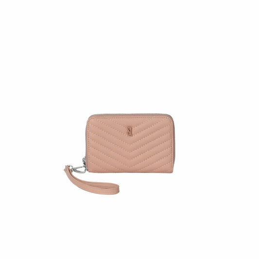 Carteira Pequena Santa Lolla Nude Matelassê Zíper