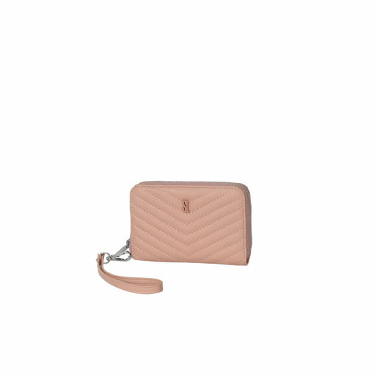 Carteira Pequena Santa Lolla Nude Matelassê Zíper