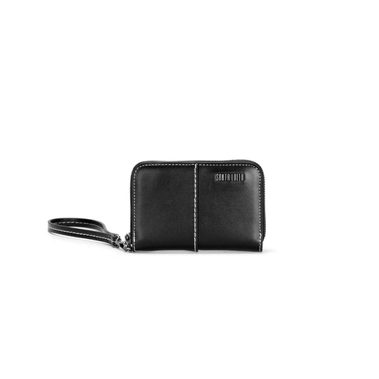 Carteira Pequena Santa Lolla Preta Alça De Mão