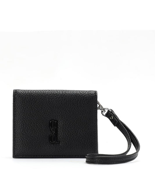 Carteira Pequena Santa Lolla Preta Alça Mão