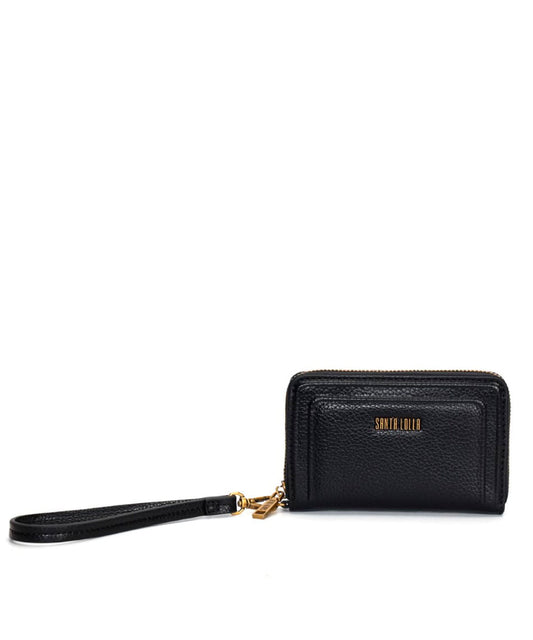 Carteira Pequena Santa Lolla Preta Alça Mão