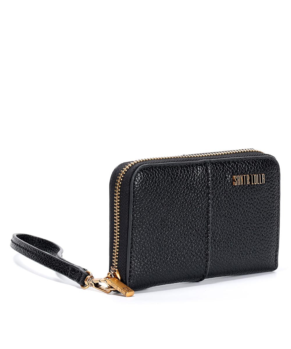 Carteira Pequena Santa Lolla Preto Alça Mão