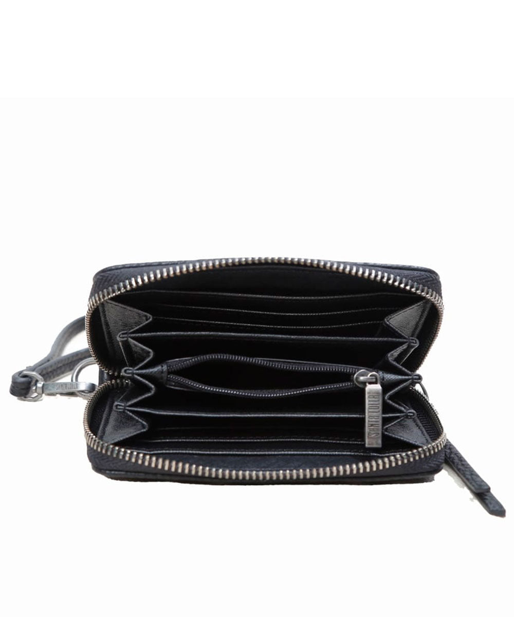 Carteira Pequena Santa Lolla Spikes Preto Alça Mão