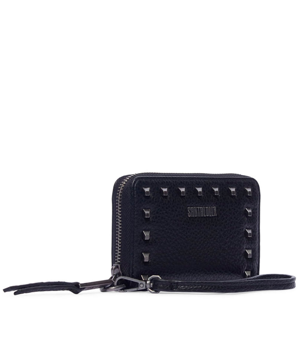 Carteira Pequena Santa Lolla Spikes Preto Alça Mão