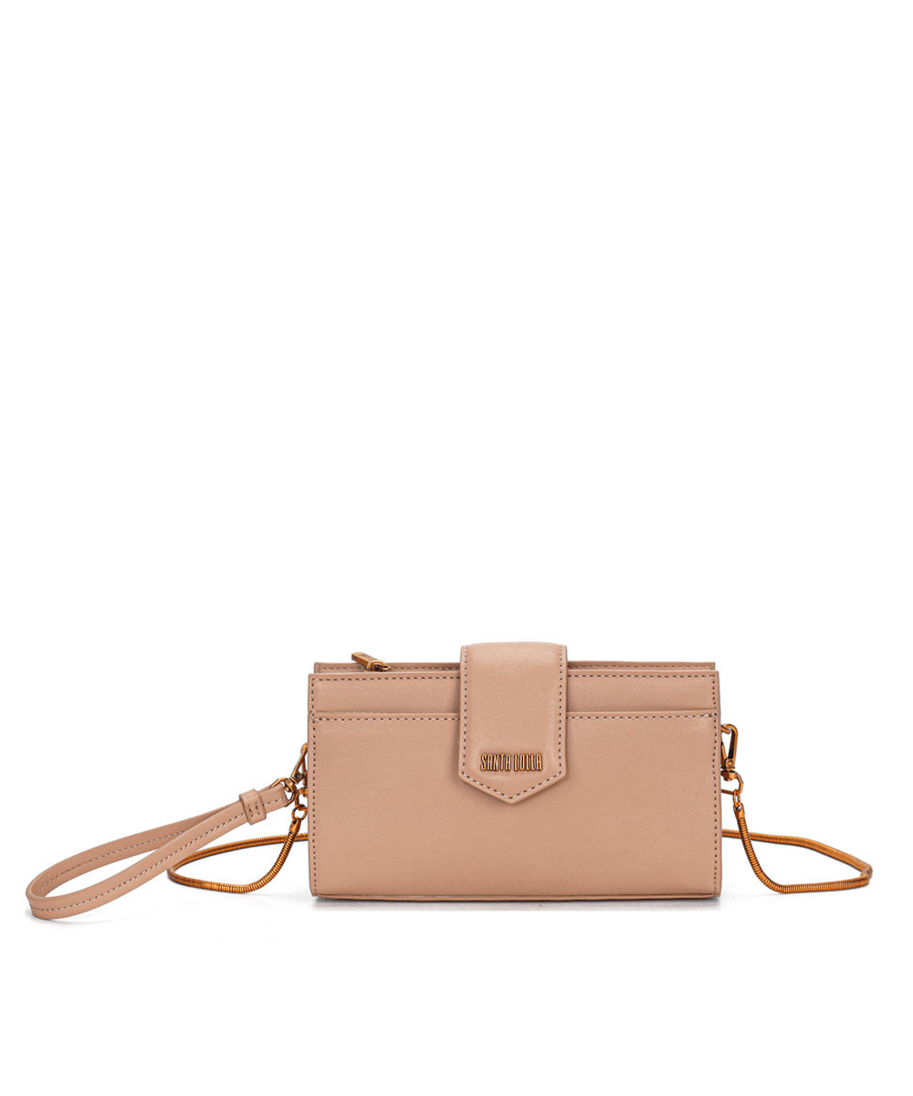 Carteira Santa Lolla Bege Pequena Alça Corrente